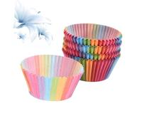 Lurrose 300 pièces Caissettes à Cupcakes Papier Arc-ciel Lot de Caissettes Muffins Anti-huile pour Cuisson et Décoration de Fêtes Anniversaires Mariages