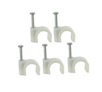 Lurrose 300 Pièces Clips de Câble Plastique Rond Gestion des Câbles Électriques pour Intérieur et Extérieur Fixations Blanches pour et Haut Parleurs