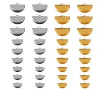 Lurrose 300 Pièces Extrémités de Fixation en Métal Demi-rondes pour Fabrication de Bijoux, Cache Extrémités Incomplètes, Maintien Sécurisé pour Bracelets et Chevillères, DIY