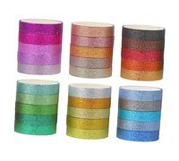 Lurrose 30rouleaux Lot Masking Tape Washi Pailleté Pour Scrapbooking Et Diy Bandes Autocollantes Repositionnables Papier De Riz Et Planners