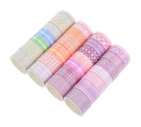 Lurrose 32 Rouleaux Ruban Washi Grille Décoratif Masking Tape DIY pour Scrapbooking Journal Art et Bricolage Papier Résistant et Facile à Déchirer Créatif pour Loisirs Manuels