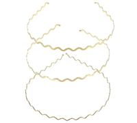 Lurrose 3pièces Bandeaux Métalliques Pour Femmes Accessoires De Cheveux Élégants Avec Design Wavy Parfaits Pour Sorties Mariages Couleur Dorée