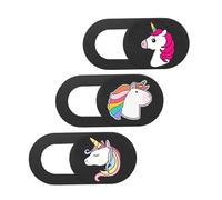 Lurrose 3pièces Cache De Caméra Web Coulissant Ultra Fin Protection Ordinateur Portable Design Licorne Animé
