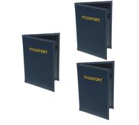 Lurrose 3pièces Porte-Passeport Cuir Multifonctionnel avec Étui De Voyage pour Identité Crédit Élégant Et Pratique Bleu Foncé