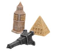 Lurrose 3pièces Tour Eiffel Miniature Pyramide Égyptienne Statue Décorative Accessoires De Modélisme Ornements De Bureau Décoration De Chambre Bar