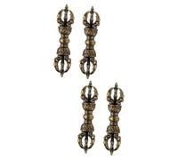 Lurrose 4 Pcs Vajra Pilon Bouddhiste Vajra Bouddhisme Amulette Statue Porte- Cloche en Laiton Vajra Religieux Décoration De La Maison Amulette en Laiton Outil Vajra Décor