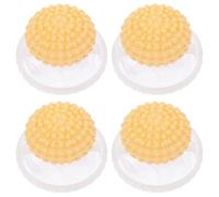 Lurrose 4 pièces Attrape-poils Flottant pour Machine à Laver Lot de Pièges à Peluches Jaunes Récupérateur de Poils Animaux Réutilisable Filtre Anti-bouchage pour Linge