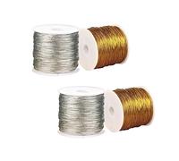 Lurrose 4 pièces Corde Métallique DIY pour Création de Bijoux Dorées Argentées pour Décoration Couture et Artisanat