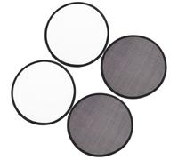 Lurrose 4 Pièces Éventails Ronds Pliables Accessoire de Danse Portable pour Mariage et Fête Décorations Élégantes Noir et Blanc avec Bord Noir pour Sac à Main