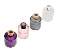 Lurrose 4 pièces Lot de Bouteilles Aromathérapie Verre Gaufré Flacons Diffuseurs Parfum Décoratifs pour Maison Salon Spa Mariage avec Ouverture Lisse Compatibles avec Couleur Aléatoire