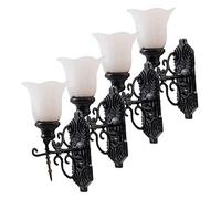 Lurrose 4 pièces Miniature Wall Lamp Model Compact Decorative Tiny Wall Lights for Mini House Accessories Warm Light for Table Scene Enhancement
