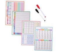 Lurrose 4 Pièces Tableau Pratique de Mathématiques Effaçable à Sec Double Face Outil Apprentissage pour Addition et Soustraction pour École et Maison