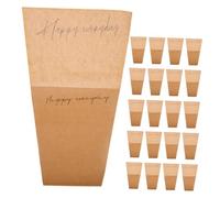 Lurrose 40 Pièces Sacs pour Fleurs Papier Kraft et Imperméable Manches pour Bouquets Naturels pour Mariage Anniversaire et Graduation