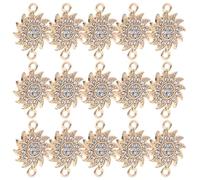 Lurrose 40pièces Breloques Tournesol Dorées Strass Pendentifs Fleurs Pour Bijoux Connecteurs Pour Colliers Et Bracelets Fournitures Créatives