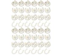 Lurrose 48 Pièces Découpes de Fers à Cheval en Bois Beige Soi-même, Surface Lisse sans Bavure, Forme Délicate pour Projets D'art et Décoration Maison Plusieurs styles