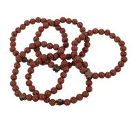 Lurrose 5 Pièces Bracelet Chapelet en Plastique et Bois Couleur Café, Perles Imitation Bois avec Croix, Solide et Léger Usage Quotidien Homme et Femme