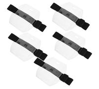 Lurrose 5 pièces Brassard Porte Badge Étanche avec Ceinture Élastique Réglable Pochette de Protection pour Cartes Identité Organiseur Visibilité Id pour Activités Extérieures
