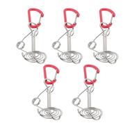 Lurrose 5 Pièces Lot de Piquets d'ancrage pour Tente en Alliage D'aluminium Résistant au Vent avec Boucle pour Fixation Rapide, Accessoire Léger et Facile à Transporter pour Jardins