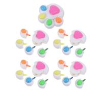 Lurrose 5 Pièces Mini Surligneur Mignon de Patte de Chat, Plastique Blanc, Séchage Rapide, Écriture Fluide, Fournitures Scolaires pour Élèves et Étudiants