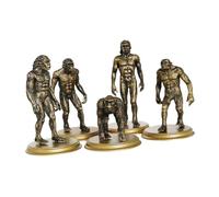 Lurrose 5 pièces Modèle Homme Singe Éducatif Figurines Primitives Plastique Résistant pour Garçon Fille Jeu Éveil sur Histoire de Évolution Humaine Décor Drôle et Pédagogique
