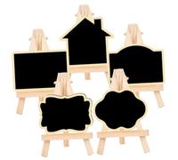 Lurrose 5 Pièces Petit Tableau Noir Signe De Tableau De Table Petits Panneaux De Tableau Avec Support Trépied De Table Tableau Mémo De Table Petits Tableaux Noirs Chevalet De Bureau Bois