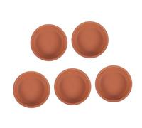 Lurrose 5 pièces Soucoupe Pot Fleur Ronde Terre Cuite Rouge Plateau Étanche pour Plantes Intérieur Support Anti-dérapant et Collecteur Eau pour Pots