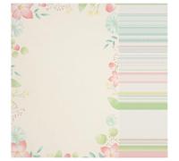 Lurrose 50 pièces Papier à Lettres à Bord Floral Coloré Papier à Écrire Romantique pour Mariage Anniversaire Fête Prénatale Papeterie Imprimable Élégante