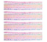 Lurrose 500 bandes fluorescentes pliables : papier origami en feuille d'or, étoiles à souhaits, décoration de fête, activités artistiques pour enfants à l'école