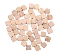 Lurrose 50pièces Lot De Dés Bois Vierges Cubes Carrés Non Finis Pour Personnalisation Et Loisirs Créatifs Jouets Éducatifs Pour Garçon Fille