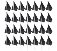 Lurrose 50pièces Mini Drapeaux Noirs sur Bâton Polyester Petits Fanions DIY Solides pour Fêtes Événements Sportifs et Décorations de Festival