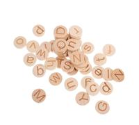 Lurrose 52 Pièces Aides d'enseignement de l'alphabet petite d'apprentissage interactif lettre perles en vrac blocs de lettres jouets de bloc alphabet Bois