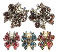 Lurrose 5pcs Mini Pince à Cheveux en Alliage Strass, Légère et Antidérapante, Accessoires Coiffure pour Filles et Garçon et Filles, Différentes Couleurs Disponibles Couleur Aléatoire