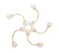 Lurrose 5pièces Boutons Broches Métalliques Avec Perles Artificielles Pour Femmes Épingles De Sûreté Invisibles Décoratifs Ronds Pour Chemises Robes Gilets Foulards