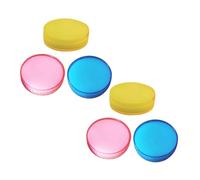 Lurrose 6 Pièces Éponge Humidifiante pour Doigts Lot de Éponge Ronde de Comptage pour Billets Application Précise Humidité pour Banques et Bureaux Financiers Jaune Rose Bleu
