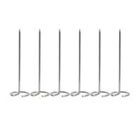 Lurrose 6 Pièces Lot de Brochettes Barbecue Acier Inoxydable Verticales Réutilisables pour Grillades Accessoires Bbq pour Famille et Camping