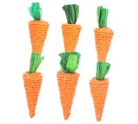 Lurrose 6 pièces Lot de Jouets à Mâcher Carotte Tressée pour Hamster Nain Lapin et Cochon Rongeur Naturel pour Dents Saines et Comportement Adapté