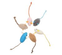Lurrose 6 Pièces Mâcher pour Chats en Peluche Réaliste de Souris, Compagnon Stimulant pour Animaux de Compagnie, pour Renforcer la Relation Quand Ils Seuls