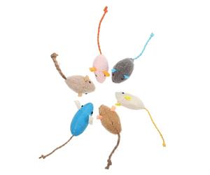 Lurrose 6 Pièces Mâcher pour Chats en Peluche Réaliste de Souris, Compagnon Stimulant pour Animaux de Compagnie, pour Renforcer la Relation Quand Ils Seuls