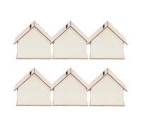 Lurrose 6 Pièces Maquette Maison en Bois Inachevée pour Garçon et Filles, Kit D'activités Steam Créatif, Facile à Assembler, Booste les Compétences Manuelles, pour Arts et Loisirs