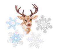 Lurrose 6 pièces Patch Thermocollant Brodé Flocon Cerf pour Vêtements de Noël DIY Appliques Durables pour Réparation et Décoration Shirts Sacs Chapeaux