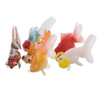 Lurrose 6 Pièces Simulation Tropical Fish Models Realistic Floating Artificial Goldfish Ornaments for Aquarium and Fish Tank Decoration