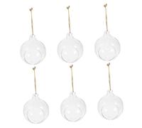 Lurrose 6 pièces Vases Hydroponiques Verre Transparents Suspendus pour Micro-Paysage DIY Décoration Maison Bureau