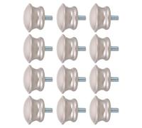 Lurrose 6pcs Embouts pour Tringle à Rideaux en Plastique Argenté, Design à Vis M5 pour Tringles de 16mm, Accessoire Discret et Remplacement Rapide pour Maison et Placard