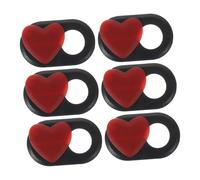 Lurrose 6pcs Heart Phone Camera Cover Slite