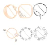 Lurrose 6pièces Lot de Pinces pour Foulard Anneaux Métalliques pour Chemise Boucles Décoratives pour T-shirt Fermoirs pour Vêtements