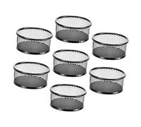 Lurrose 7 Pièces Seau de rangement pour trombones support de maille de trombone collection d'organisateurs de tiroirs de bureau Conteneurs Noir
