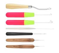 Lurrose 7pièces Kit de Crochets pour Dreadlocks avec Aiguilles de Tricotin Outils de Tressage pour Cheveux Tressés Accessoires DIY pour Fixation et Création de Coiffures Personnalisées