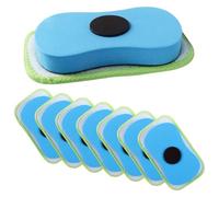 Lurrose 8 Pièces Effaceurs Magnétiques Réutilisables pour Tableau et Craie Mini Gomme en Tissu Doux Anti-poussière Lavable à Eau Accessoires pour Salle de Réunion École et Bureau