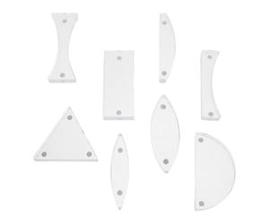 Lurrose 8 Pièces Kit D'expérimentation Optique Kit Optique pour Débutant en Plastique Prisme et Lentilles Semi-circulaire, Biconvexe, Biconcave, pour Étudiants et Enseignants,