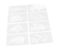 Lurrose 8 Pièces modèle de peinture modèles floraux à feuilles de pochoir fleurs peinture pochoirs à fleurs Plastique blanche